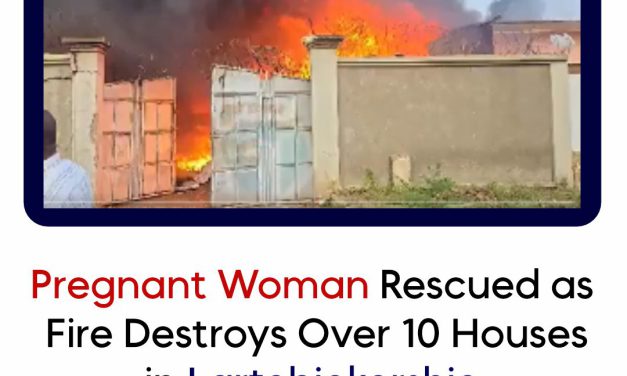 Pregnant Woman Rescued as Fire Destroys Over 10 Houses in Lartebiokorshie